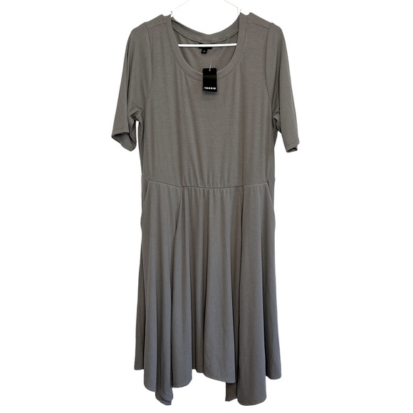 torrid Dresses & Skirts - TORRID Midi Gray Super Soft Rib Hanky Hem Dress Size 2X NWT